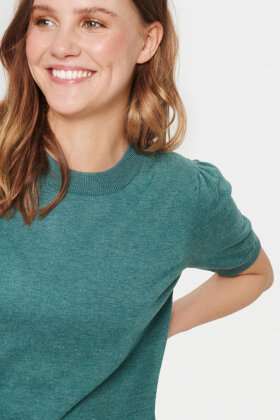 Saint Tropez - MilaSZ SS Pullover - Kortærmet Strikbluse - Green