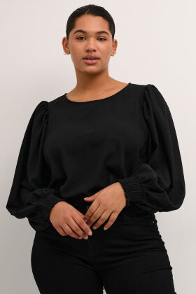 Kaffe Curve - KCdory Blouse - Ballon Ærmer - Black Deep