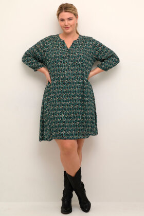 Kaffe Curve - KCkerry Ami Dress - Green Flower