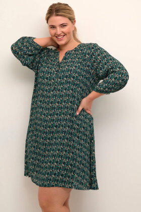 Kaffe Curve - KCkerry Ami Dress - Green Flower