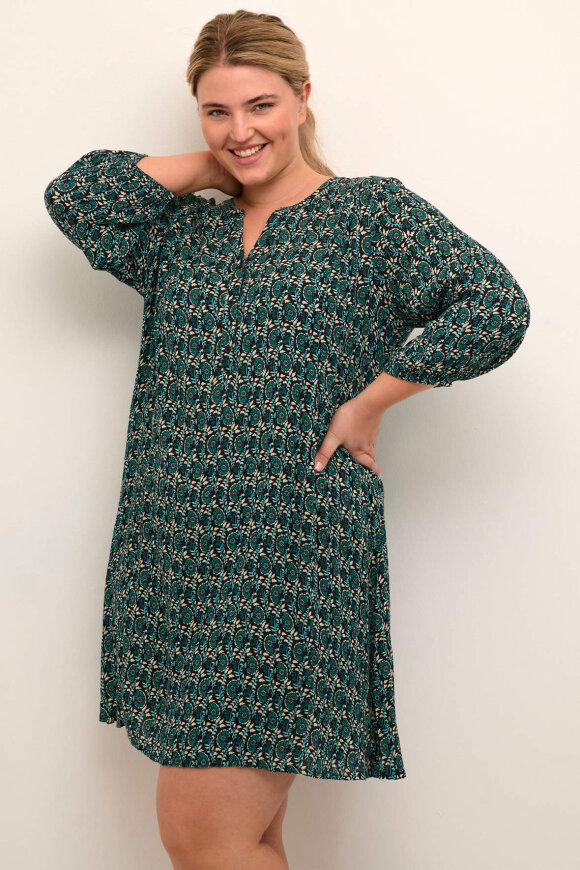 Kaffe Curve - KCkerry Ami Dress - Green Flower