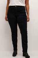 Kaffe Curve - KCwilla Ida Straight Jeans - Høj Talje - Stræk - Black Deep