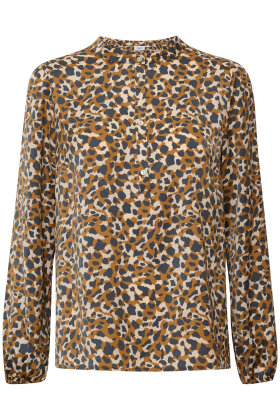 Saint Tropez - VaneasSZ Shirt - Leo Skjortebluse - Creme Pardus