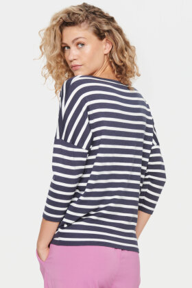 Saint Tropez - MikaSZ Striped Pullover - Blå Ombre