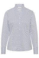 Eterna - Print Skjorte - Satinvævet Bomuld - Regular Fit - Navy & Hvid