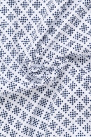 Eterna - Print Skjorte - Satinvævet Bomuld - Regular Fit - Navy & Hvid