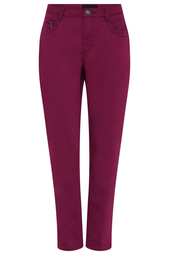 C Ro - Suzanne Jeans - Ensfarvet & Stræk - 7/8 Del - Dark Pink