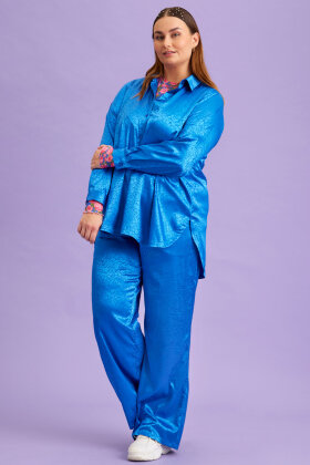 Anyday - Tuesday 171 Pants - Polyester Satin Bukser - Cobalt Blue