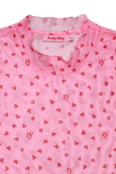 Anyday - Nora 147 T-shirt - Mesh & Hjerter - Any Pink