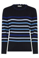 Micha - Stribet Finstrik - Flæsekant - Navy