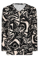 Micha - Jersey Print T-shirt - Lange Ærmer - Wood Wave Sort