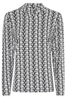 Micha - Langærmet T-shirt - Turtleneck - Grafisk Print - Sort Off White
