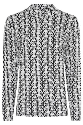Micha - Langærmet T-shirt - Turtleneck - Grafisk Print - Sort Off White