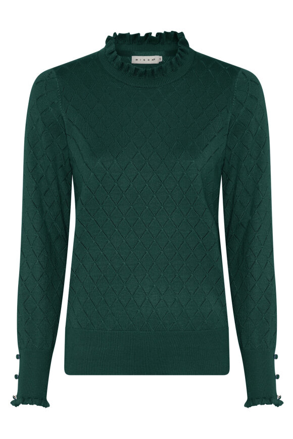 Micha - Pullover - Langærmet Strik - Mønster & Flæser - Evergreen