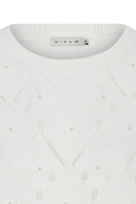 Micha - Ekstra Blød Pullover Strik - Mønster & Perler - Off White