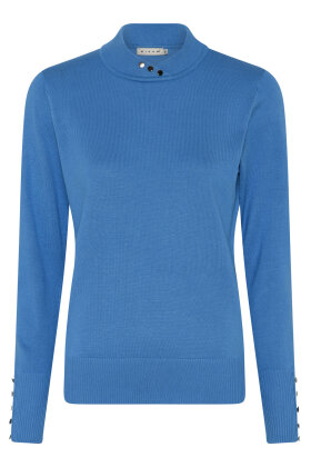 Micha - Basic Viscose Knit - Turtleneck Strik - Azure Blue