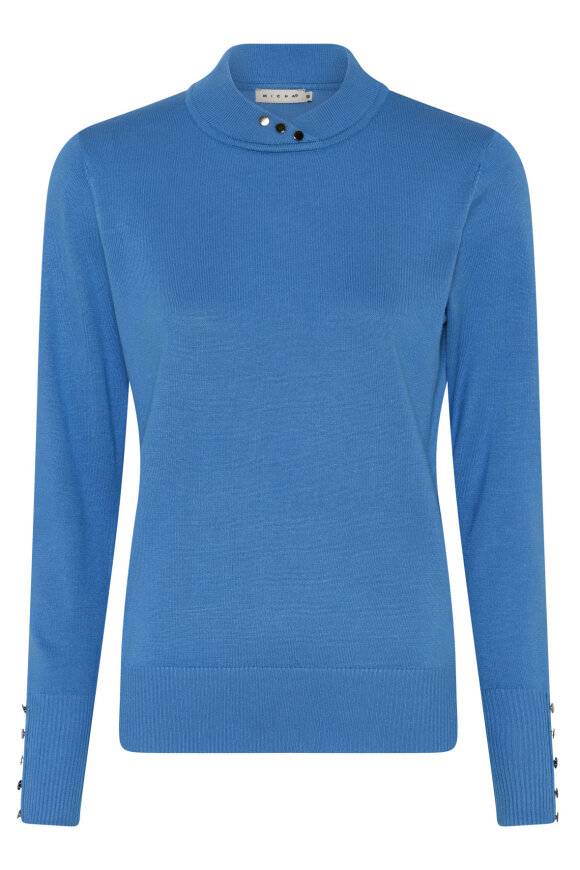 Micha - Basic Viscose Knit - Turtleneck Strik - Azure Blue