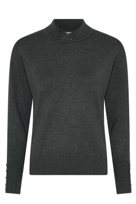 Micha - Basic Viscose Knit - Turtleneck Strik - Charcoal Melange