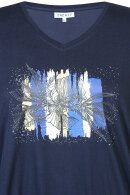 Zhenzi - Crystal 215 - T-shirt Print på Bryst - Navy
