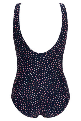 Damella - Print Badedragt - Læg Detaljer - Navy & Red