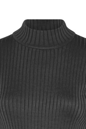 Micha - Turtleneck Ribstrik - T-shirt - Charcoal Melange