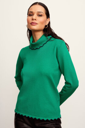 Micha - Basic Viscose Knit - Strikbluse - Evergreen