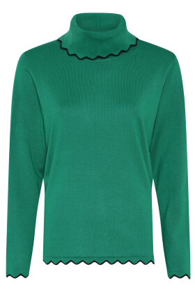 Micha - Basic Viscose Knit - Strikbluse - Evergreen