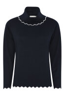 Micha - Basic Viscose Knit - Strikbluse - Navy
