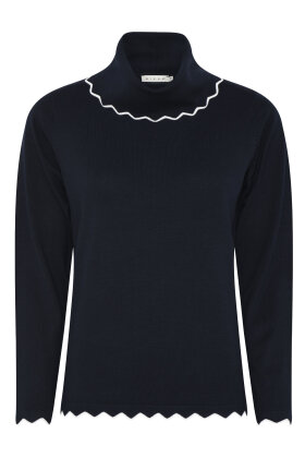 Micha - Basic Viscose Knit - Strikbluse - Navy
