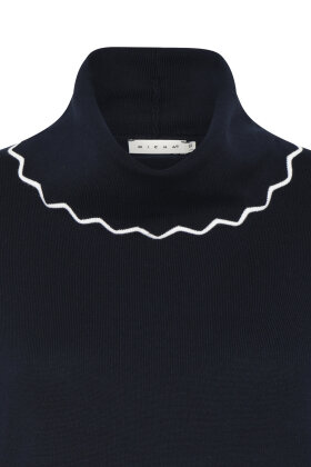 Micha - Basic Viscose Knit - Strikbluse - Navy
