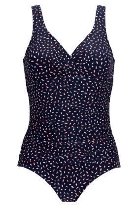 Damella - Print Badedragt - Læg Detaljer - Navy & Red