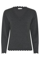 Micha - Finstrik Bluse - Zigzag  Detaljer - Charcoal Melange