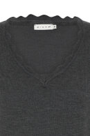Micha - Finstrik Bluse - Zigzag  Detaljer - Charcoal Melange