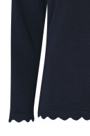 Micha - Finstrik Bluse - Zigzag  Detaljer - Navy