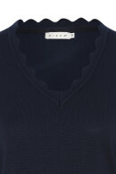 Micha - Finstrik Bluse - Zigzag  Detaljer - Navy