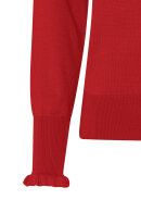 Micha - Basic Viskose Knit - Strikbluse Flæsekant - Rød
