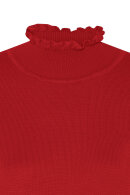 Micha - Basic Viskose Knit - Strikbluse Flæsekant - Rød