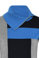 Micha - Finstrik Bluse - Viskose & Blokstriber - Grey & Navy