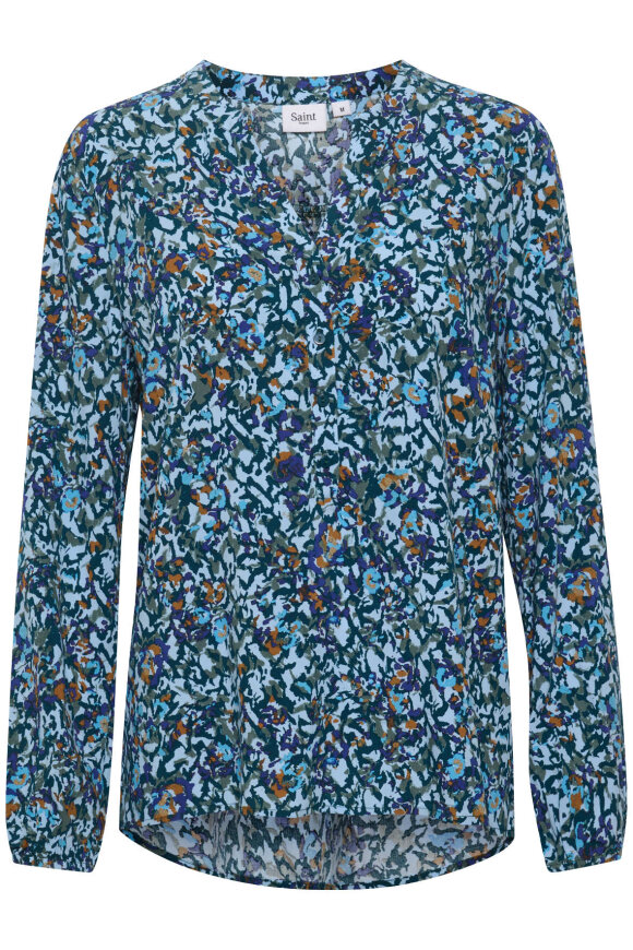 Saint Tropez - EdaSZ Shirt - Skjortebluse Cashmere Blue Atlantis Flower