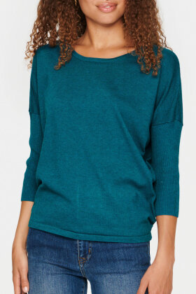 Saint Tropez - MilaSZ R-Neck Pullover - Strikbluse - Reflecting Pond Melange