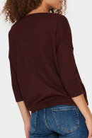 Saint Tropez - MilaSZ R-Neck Pullover - Strikbluse - Tawny Port Melange