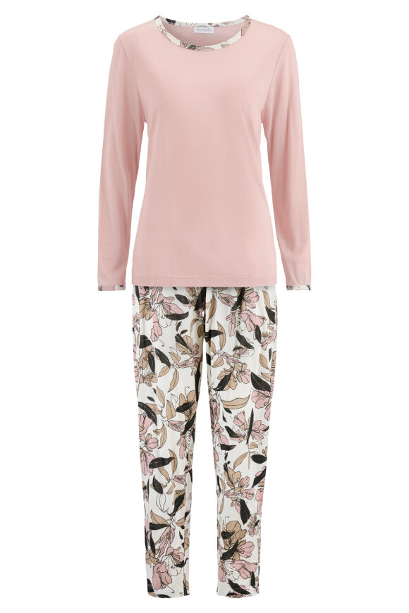 Damella - Pyjamas - Flora Print - Light Heather