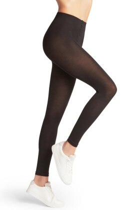 Falke - Softmerino Leggings - Merino & Bomuld - Black