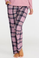 Damella - Pyjamas - Ternet Flannel Bukser - Ensfarvet Bluse - Light Heather
