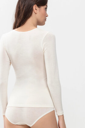 Mey - Exquisite T-shirt Top - Silke & Merino - Lange Ærmer - Weiss