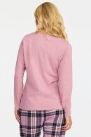 Damella - Pyjamas - Ternet Flannel Bukser - Ensfarvet Bluse - Light Heather