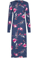 Pastunette - Lang Print Natkjole - Blomstret - Dark Blue