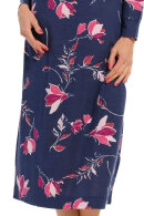 Pastunette - Lang Print Natkjole - Blomstret - Dark Blue