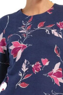Pastunette - Lang Print Natkjole - Blomstret - Dark Blue