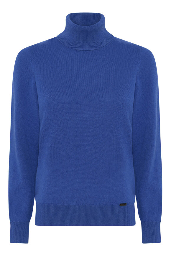 Micha - Elaine Cashmere Club - Højhalset Rullekrave Strik - Dazzling Blue